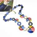 Yiwu mina colorful fine jewelry women acrylic fashion shell necklace